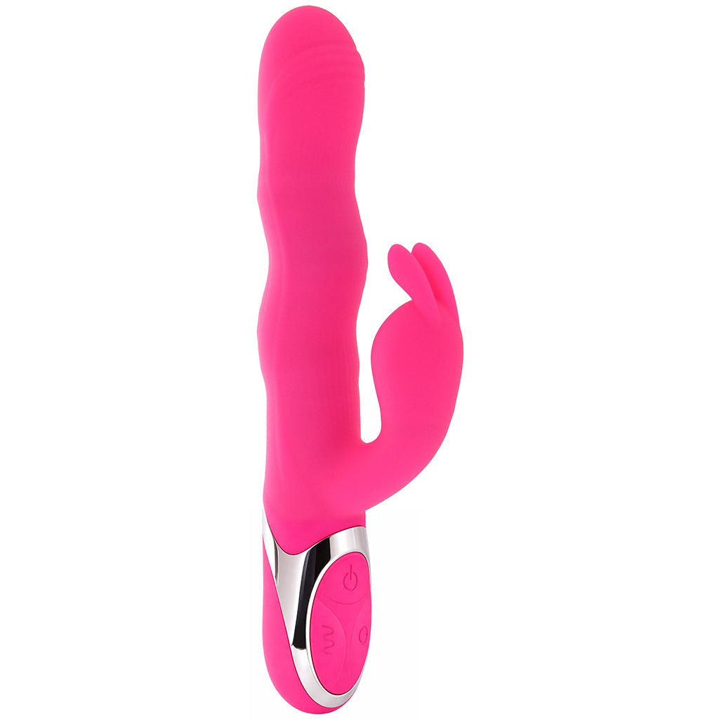 CalExotics Enchanted Wave Action Bunny: Dynamic Wave Motion Dual Stimulator for Unrivaled Bliss.