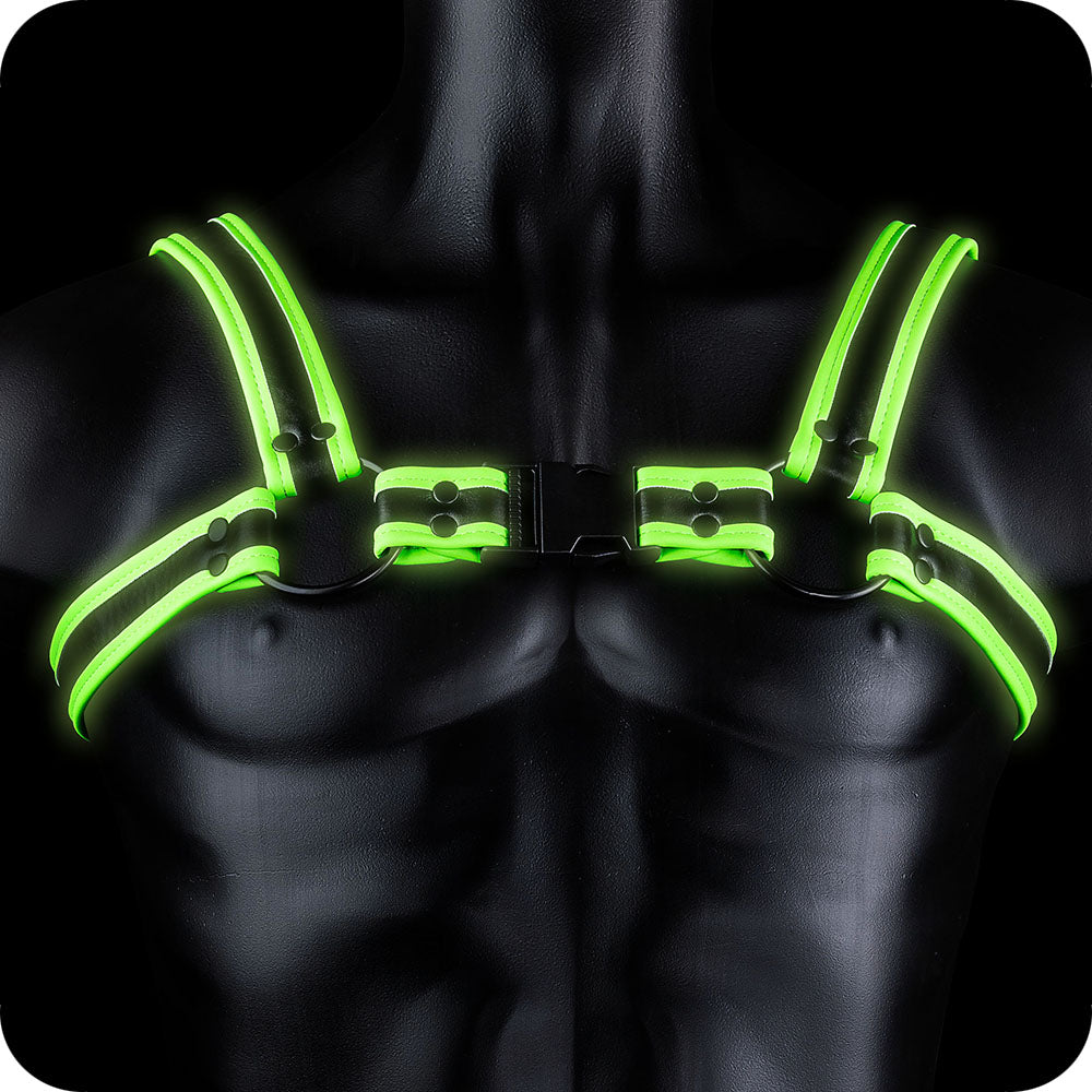 Ouch! Luminous Bulldog Buckle Harness – Glow-in-the-Dark Play & Statement Wear