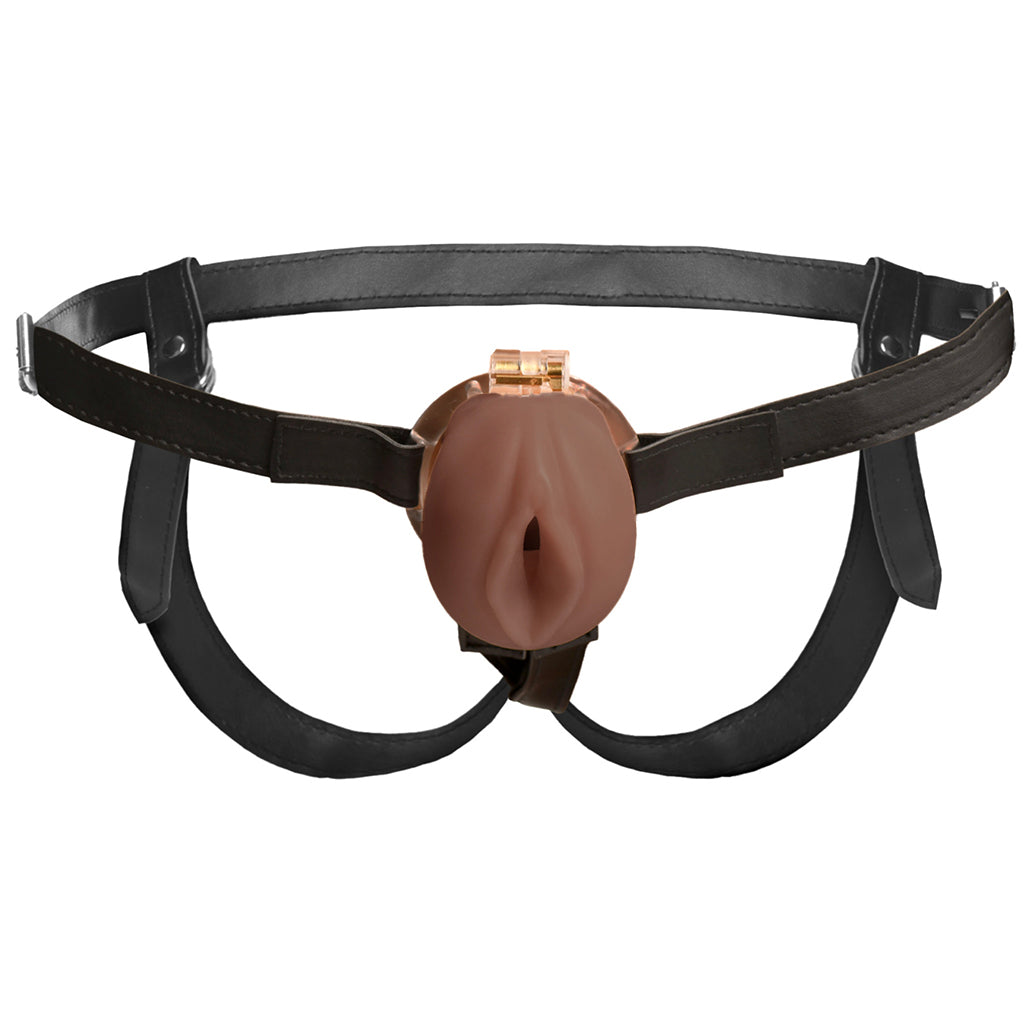 Master Series Pussy Chastity Cage Tan | Luxury TPE for Denial & Control