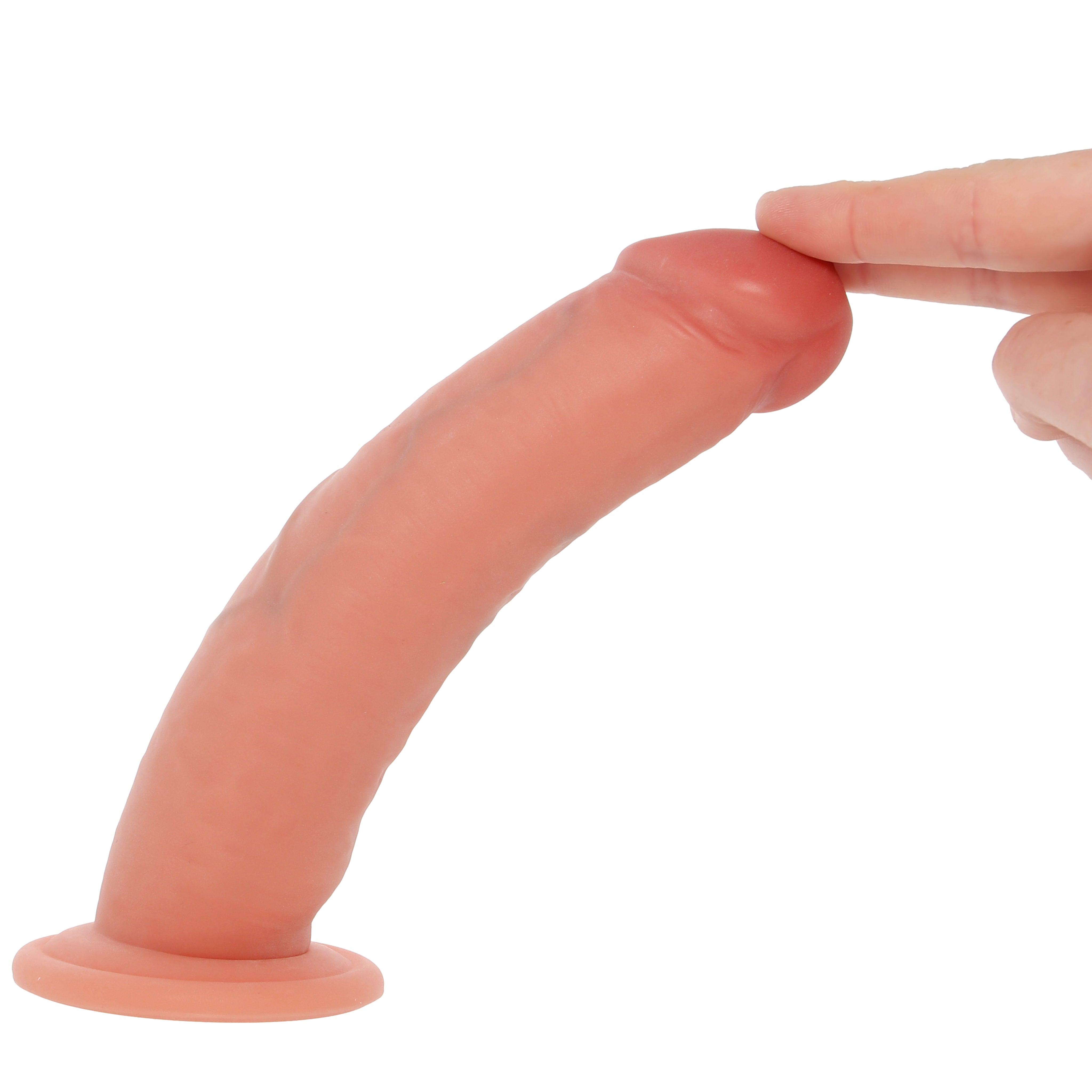 RealRock 8 Inch Dual Density Sliding Skin Dildo in Light