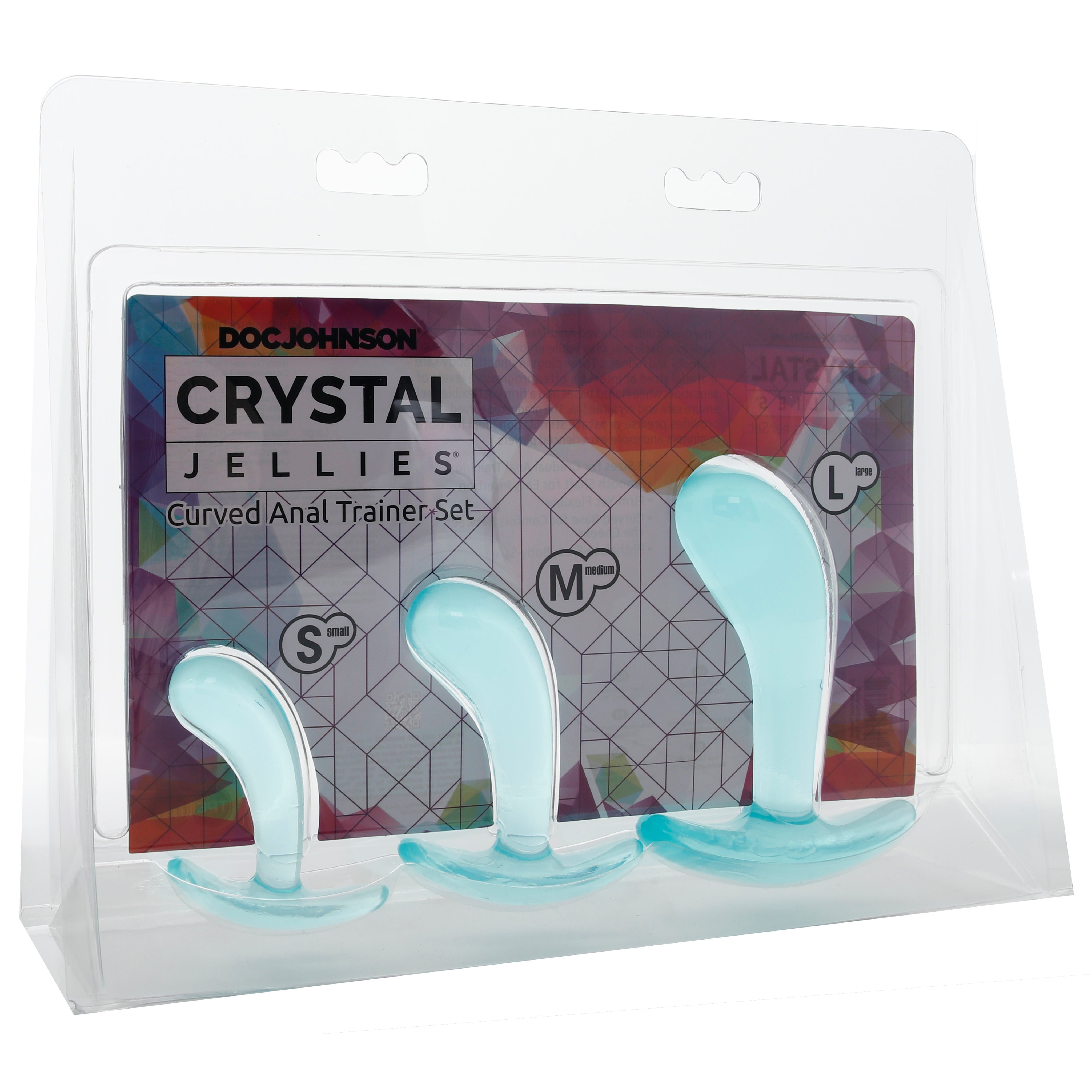 Crystal Jellies Curved Anal Trainer Set in Teal