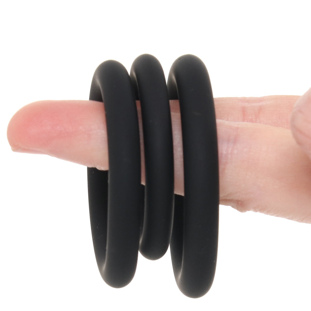 LEVELZ 3 Piece Classic Cock Ring Set in L-XXL