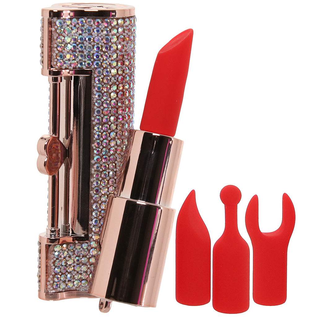 Loveline Loveline Diamond Lipstick Vibe with Attachments - Vibrators - HoneyHugs Canada