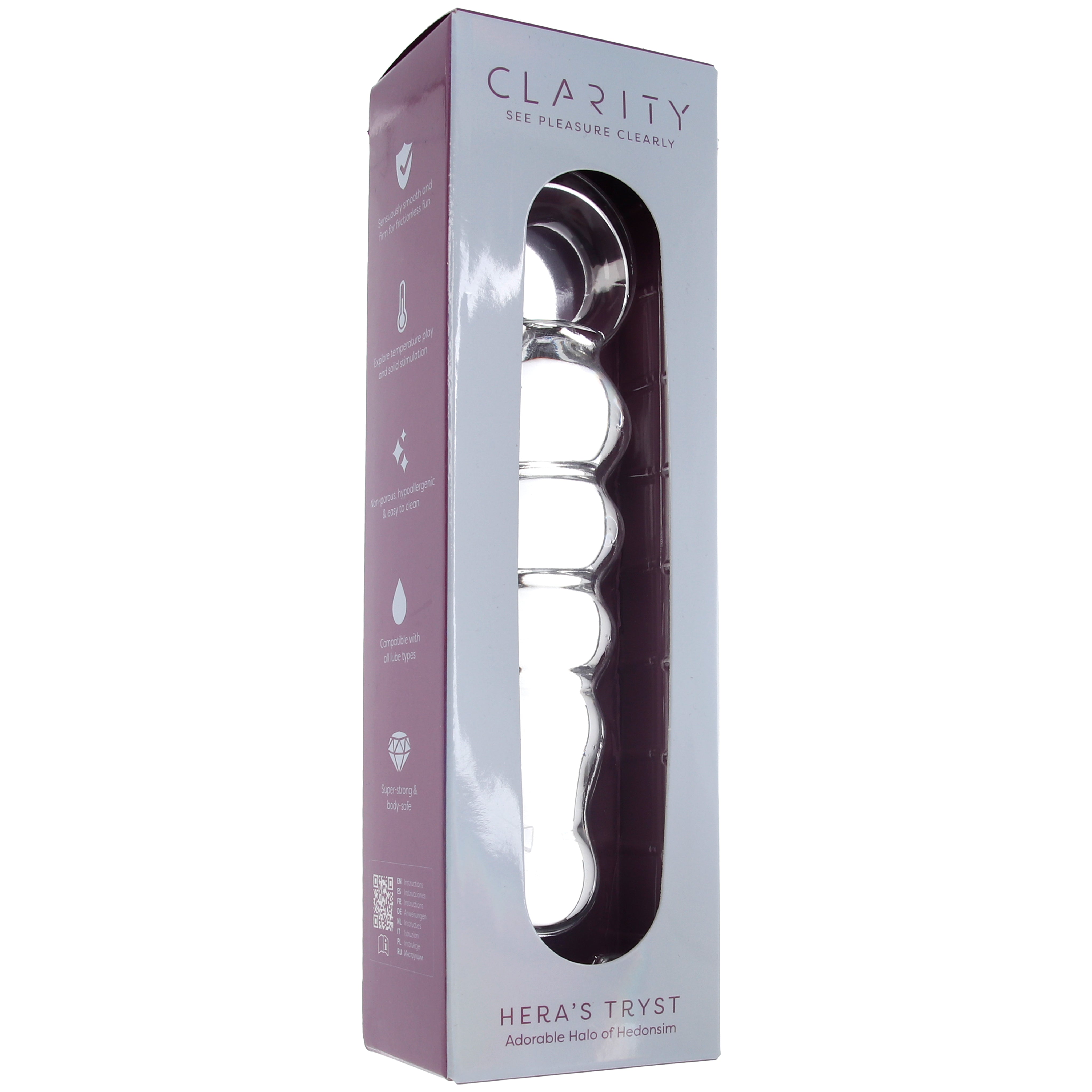 Clarity Hera's Tryst Beaded Glass Dildo