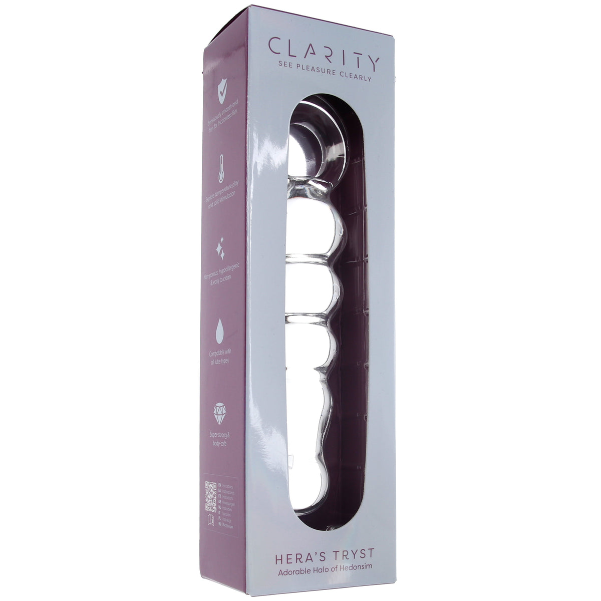 Clarity Hera's Tryst Beaded Glass Dildo