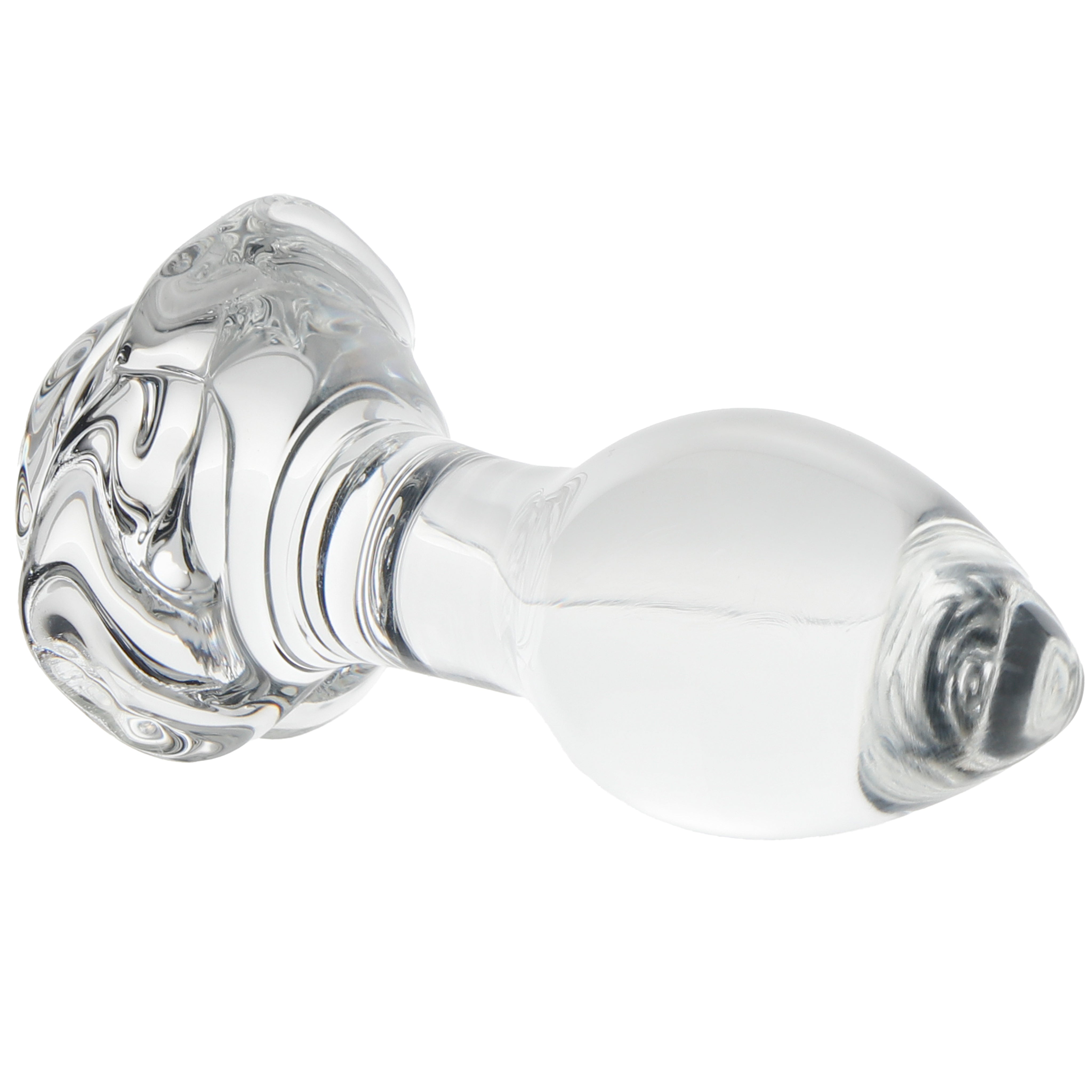 Clarity Utopian Bloom Glass Rose Butt Plug