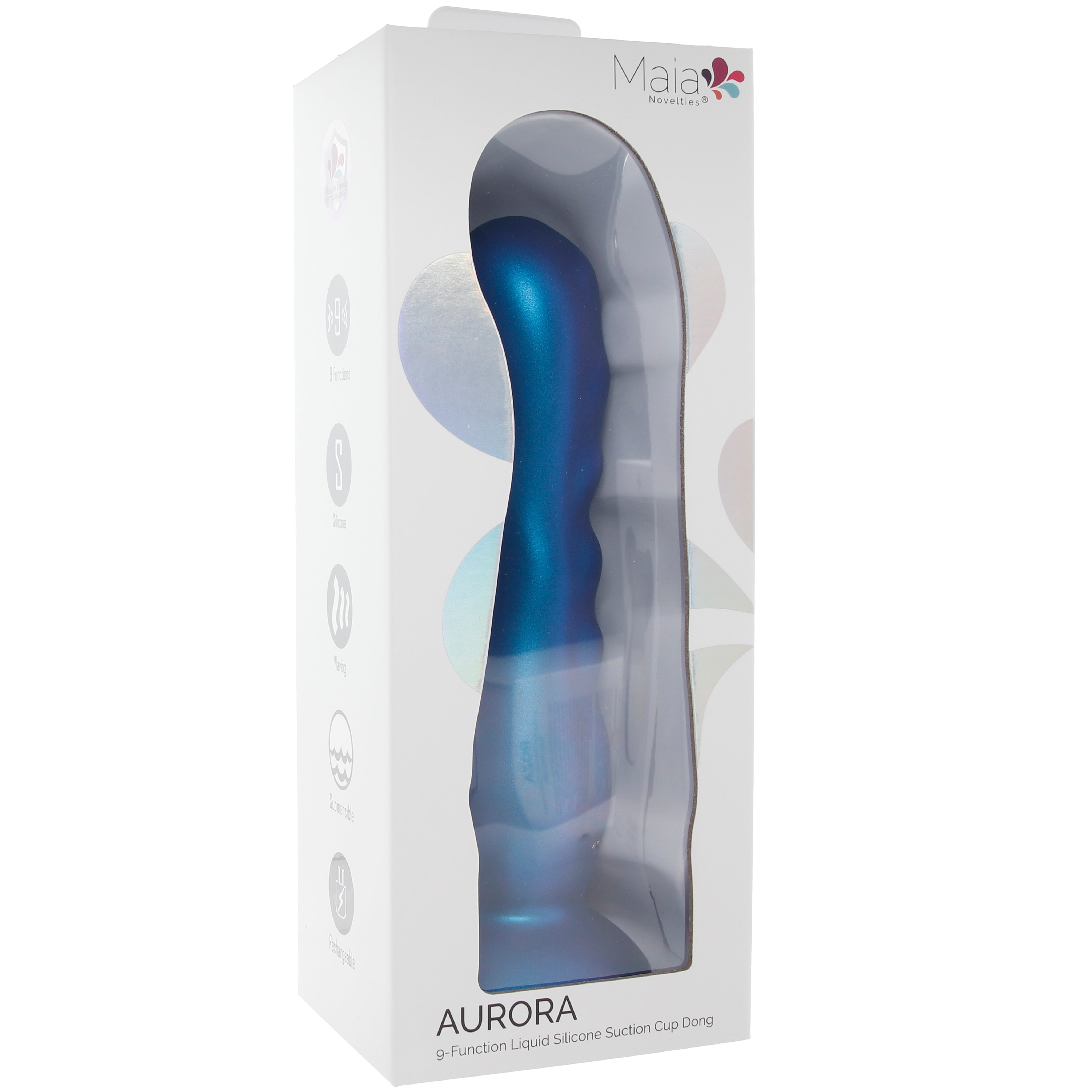 Aurora Liquid Silicone Ripply Vibrating Dildo