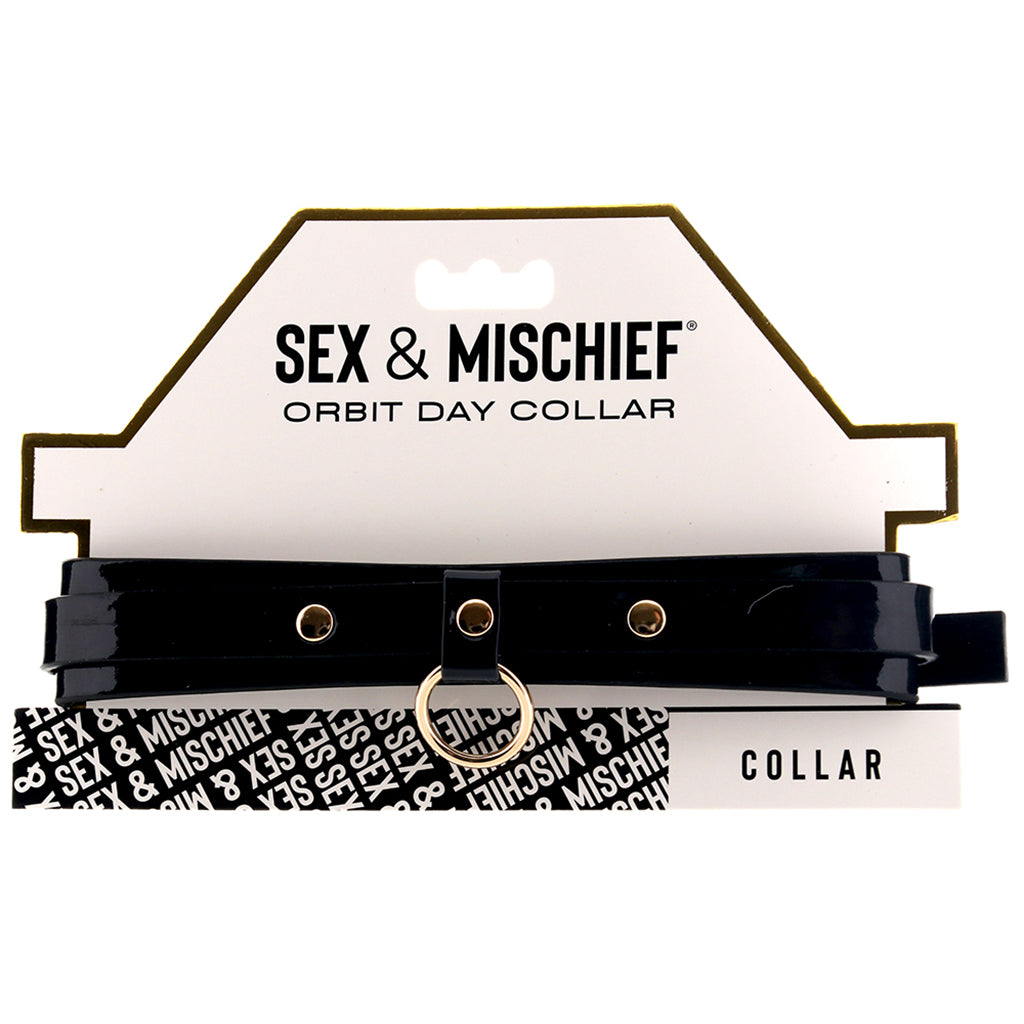 Orbit Day Collar: Vegan Leather & Gold O-Ring | Discreet Allure, Edgy Elegance