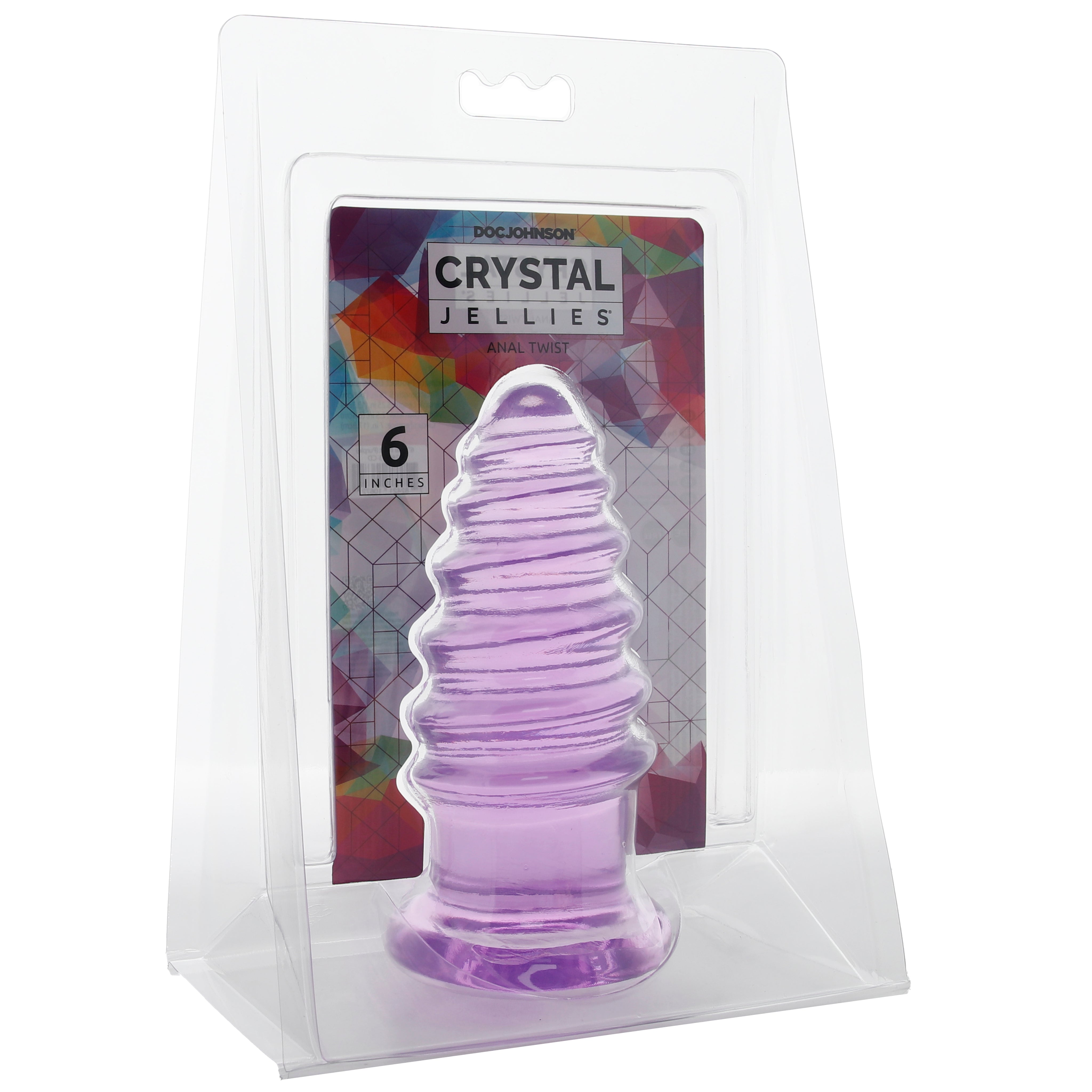 Crystal Jellies 6 Inch Anal Twist Butt Plug in Purple