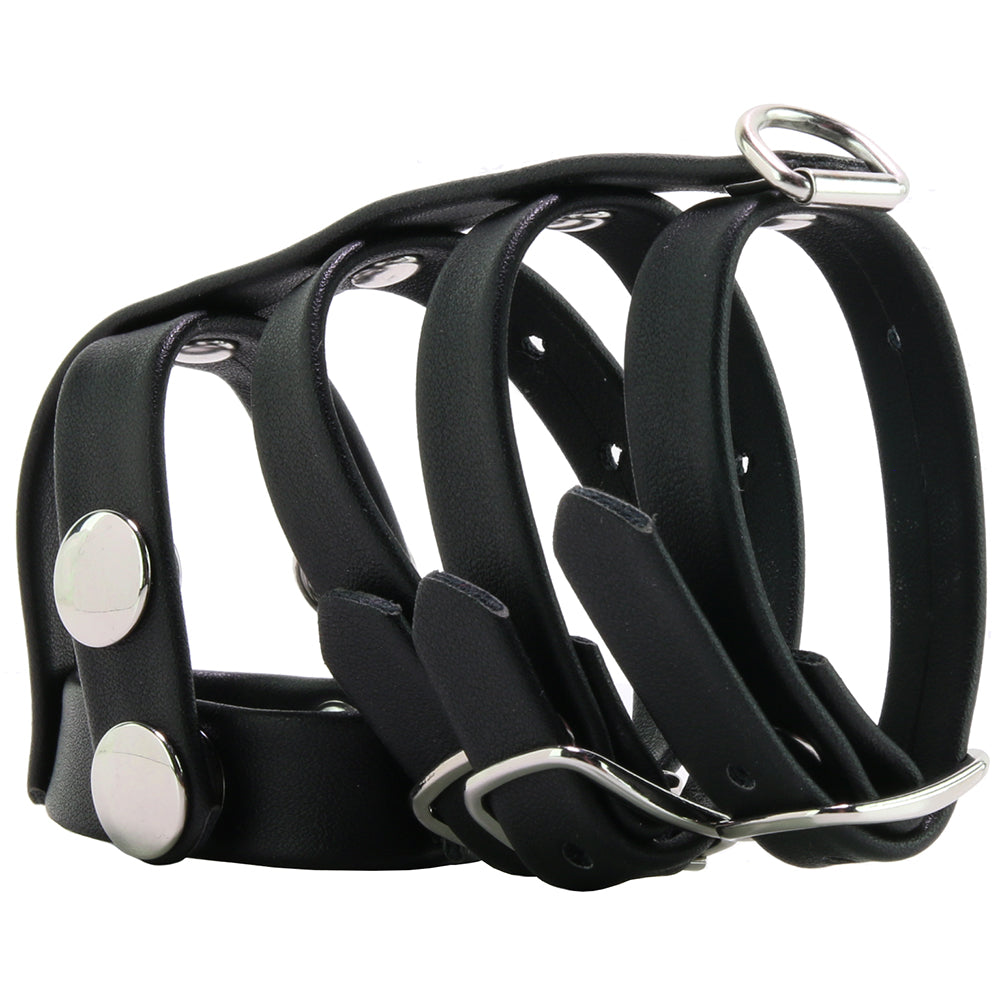 Unleash Control & Intense Pleasure: Blue Line Triple Cock & Ball Strap with Leash