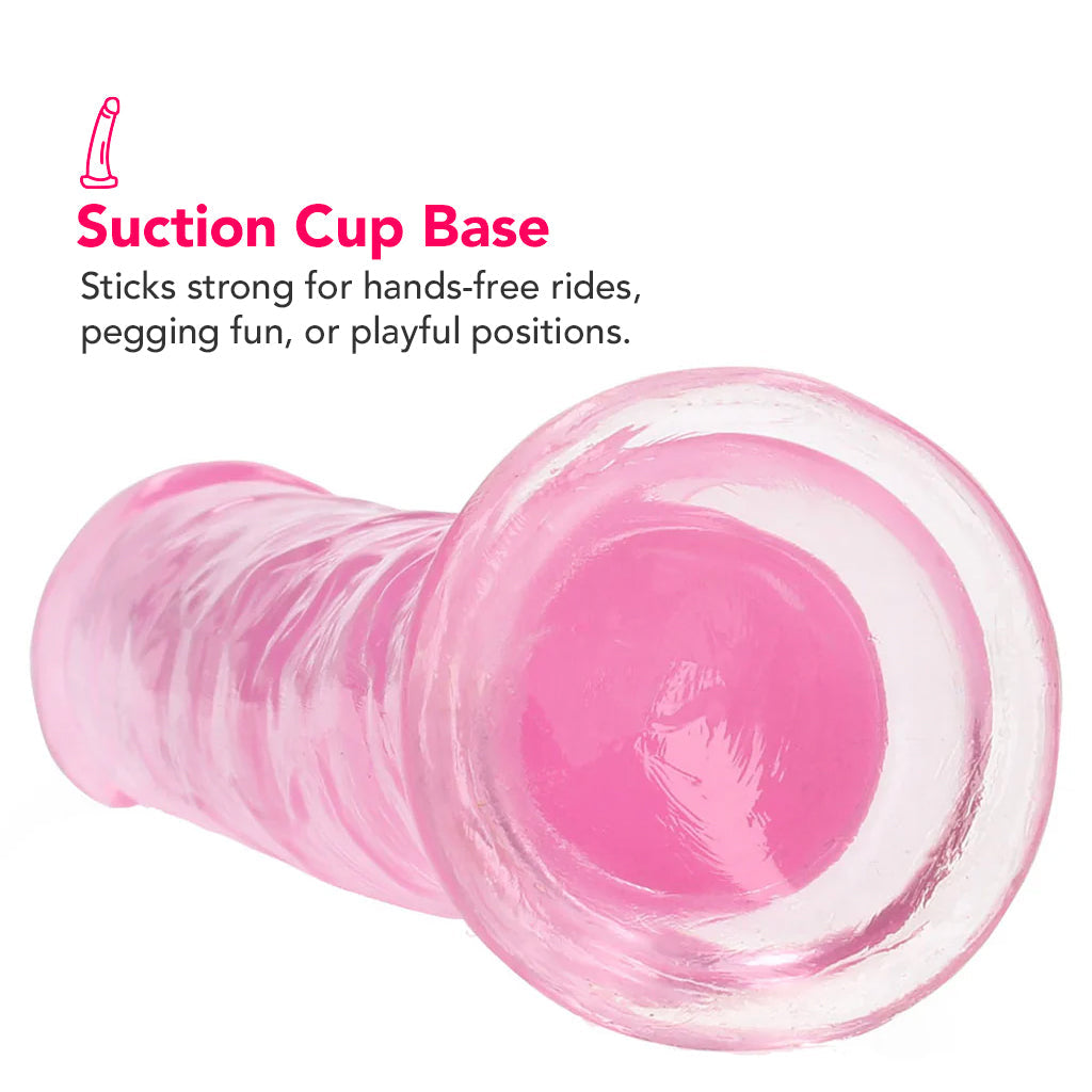 RealRock Crystal Clear Jelly 7 Inch Dildo in Pink