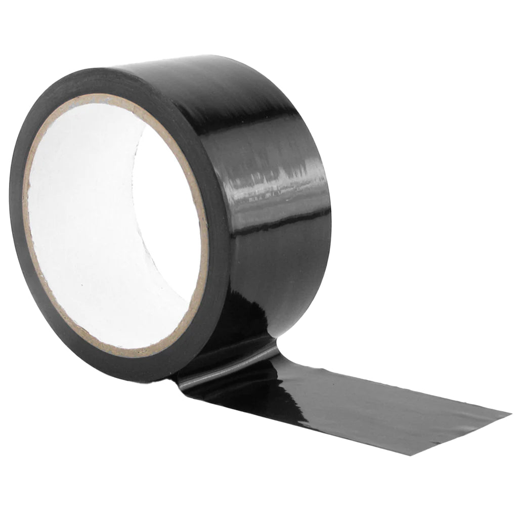 Ouch! Silken Grip Bondage Tape - Glossy Black Self-Adhering Restraint