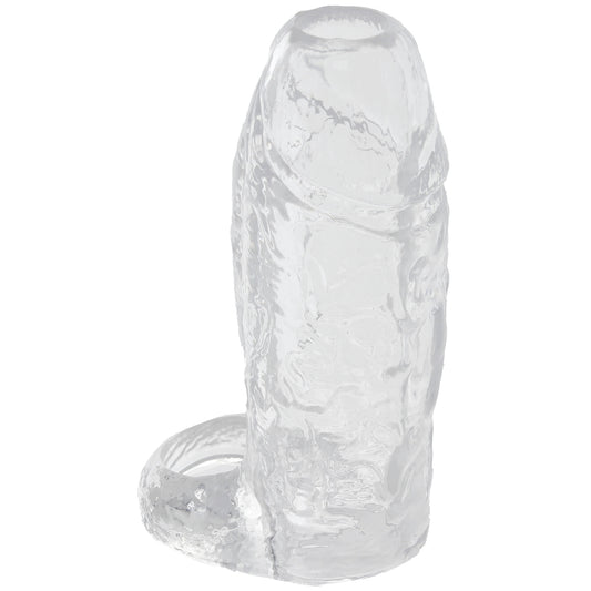 TitanMen 6 Inch Cock Sleeve with Ball Strap in Clear
