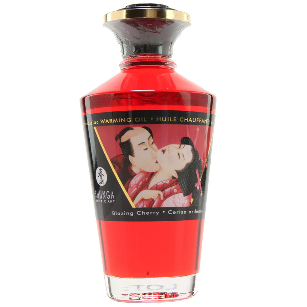 Aphrodisiac Warming Oil 3.5oz/100ml in Blazing Cherry