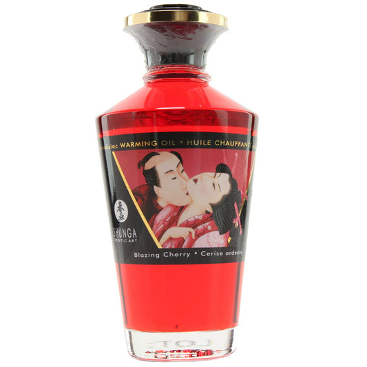 Aphrodisiac Warming Oil 3.5oz/100ml in Blazing Cherry