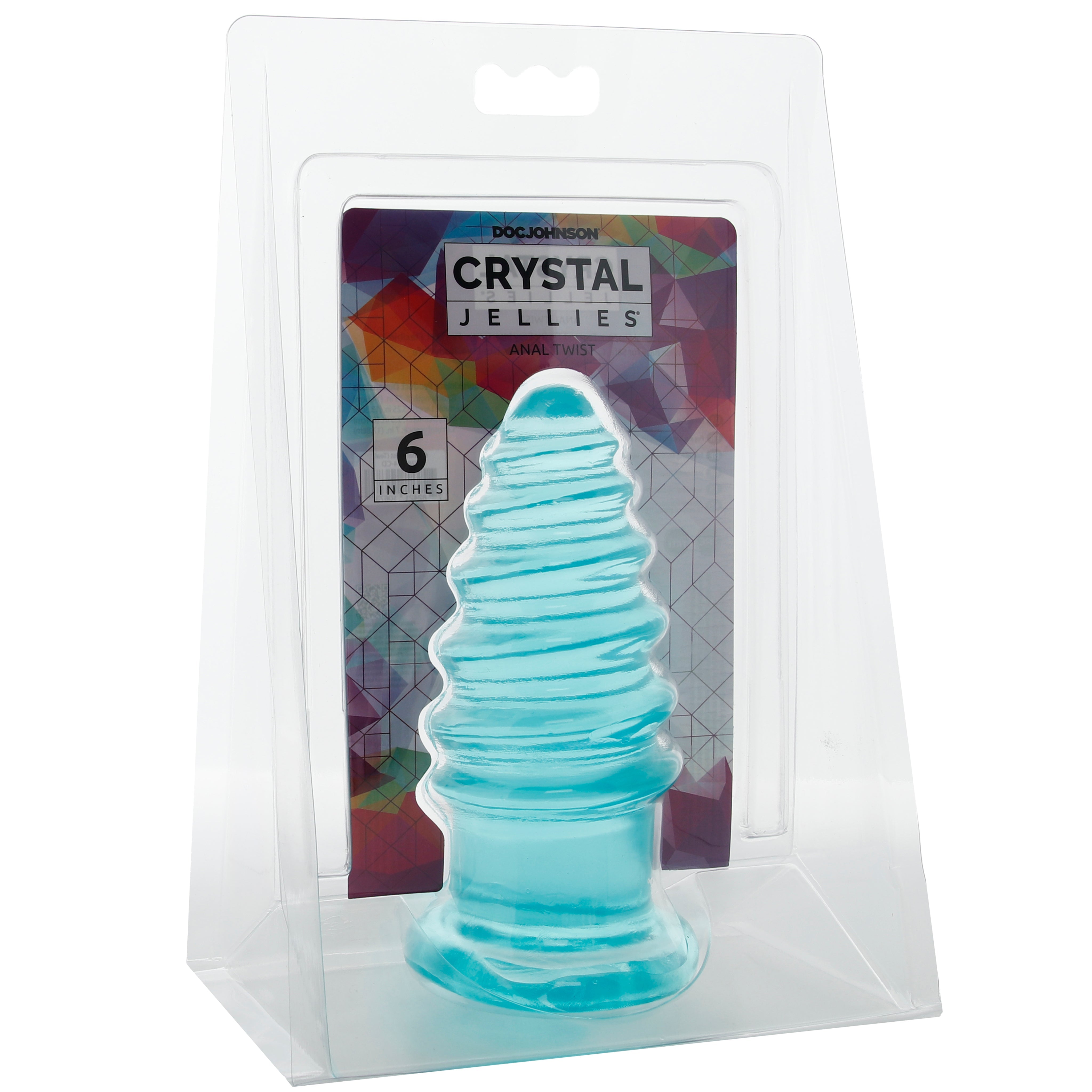 Crystal Jellies 6 Inch Anal Twist Butt Plug in Teal
