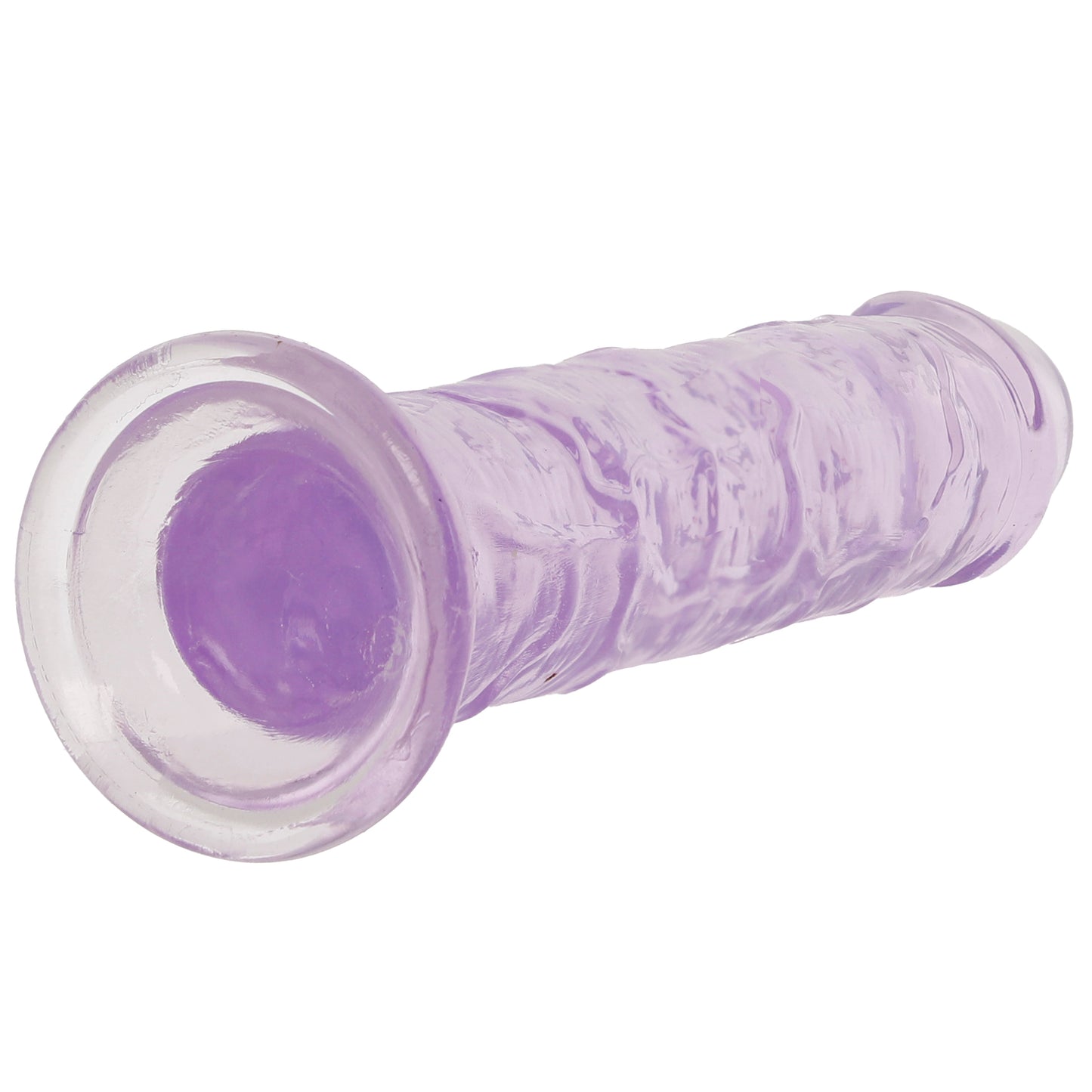 RealRock Crystal Clear 5 Inch Jelly Dildo in Purple