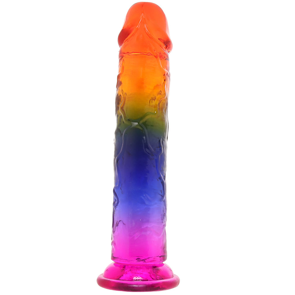 Crystal Jellies 7.5 Inch Classic Dildo in Rainbow