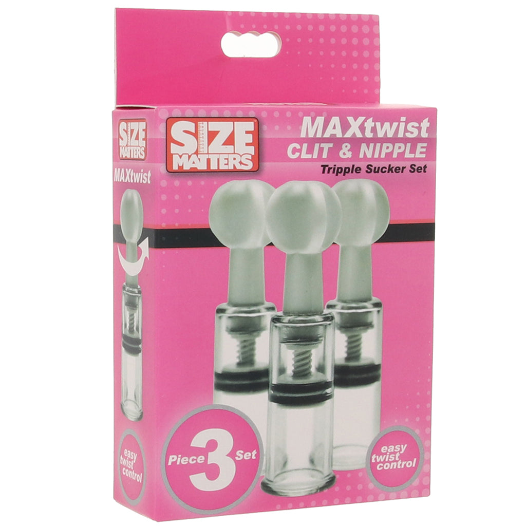 Size Matters MaxTwist Clit & Nipple Sucker Set in White