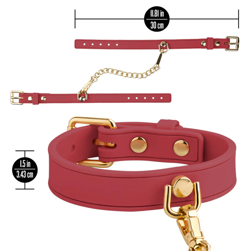 Temptasia Ardor Silicone Wrist & Ankle Restraint Set in Red