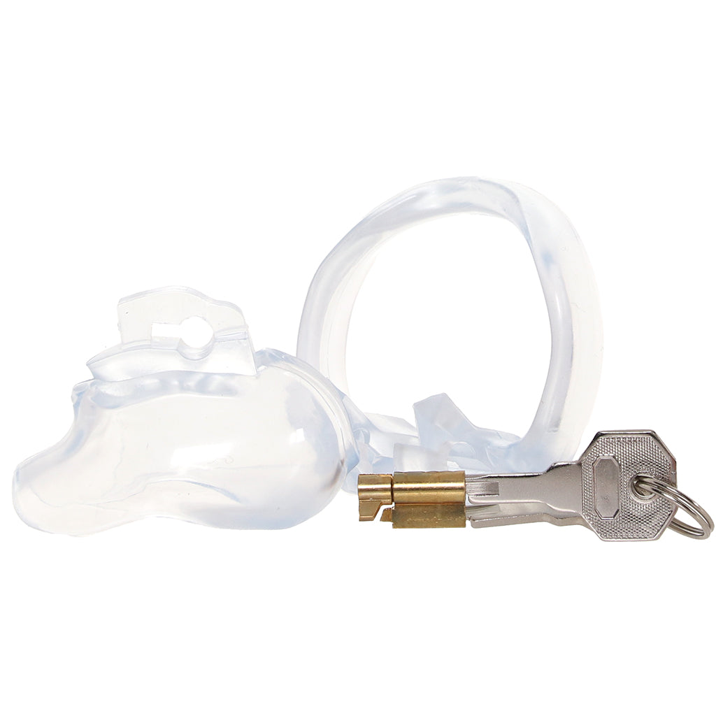 Blueline Men: The Acrylic Mini Chastity Cage – Transparent Desire & Absolute Control