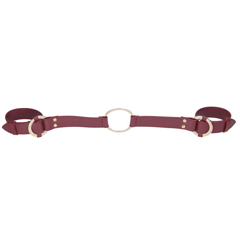 Ouch! Halo Handcuffs with Connector: Luxurious Burgundy Bondage for Exquisite Control