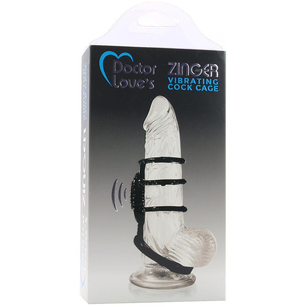 Dr. Love's Dr. Love's Zinger Vibrating Cock Cage in Black - Vibrators - HoneyHugs Canada (View 6)
