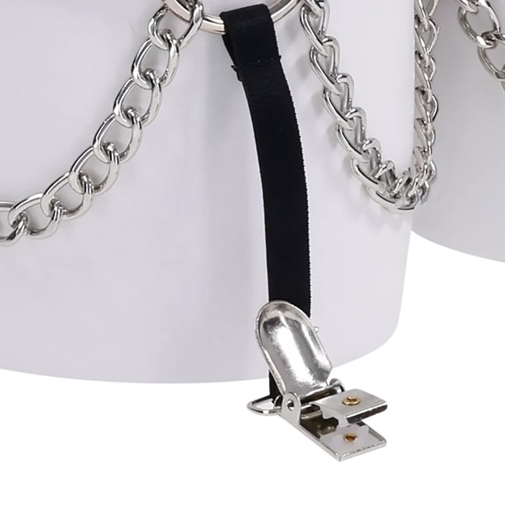 Sex & Mischief Chain Lace Thigh Garters | Seductive Faux Leather & Metal Detail