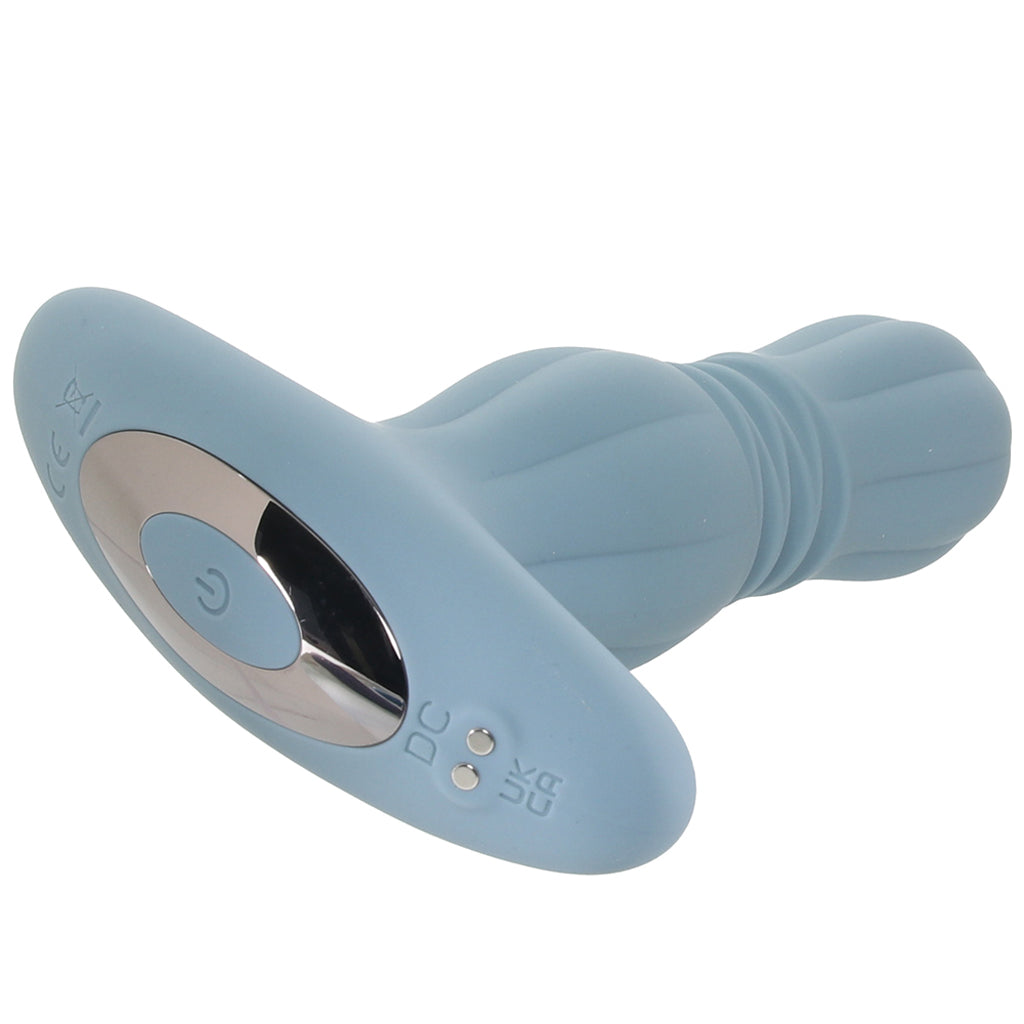 Renegade Gemini Thrusting Anal Plug with Remote in Grey