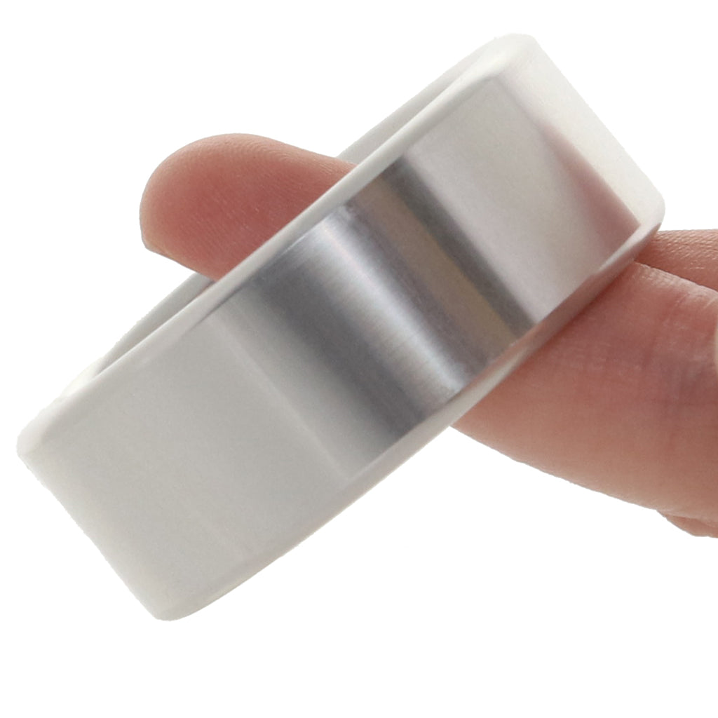 Rock Solid The Brushed Alloy Cock Ring in Large