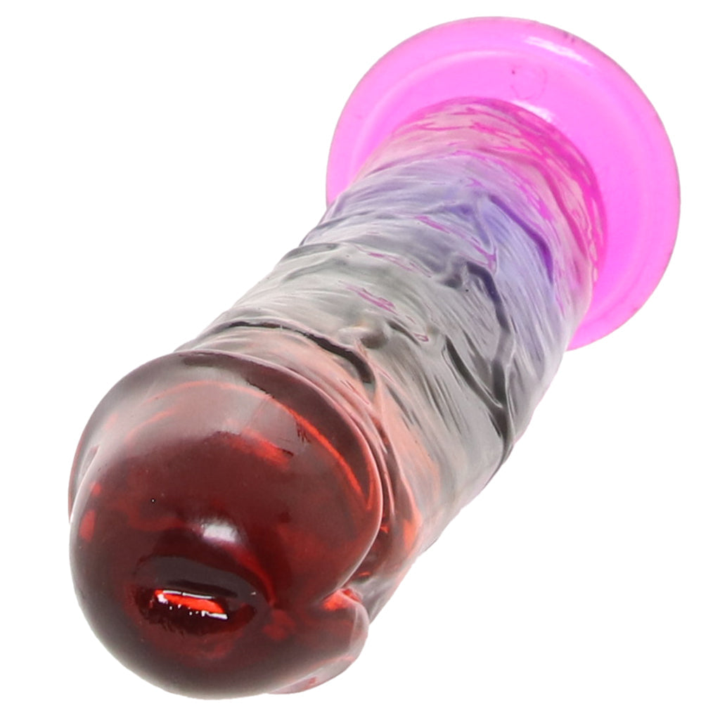 Crystal Jellies 7 Inch Classic Dildo in Rainbow
