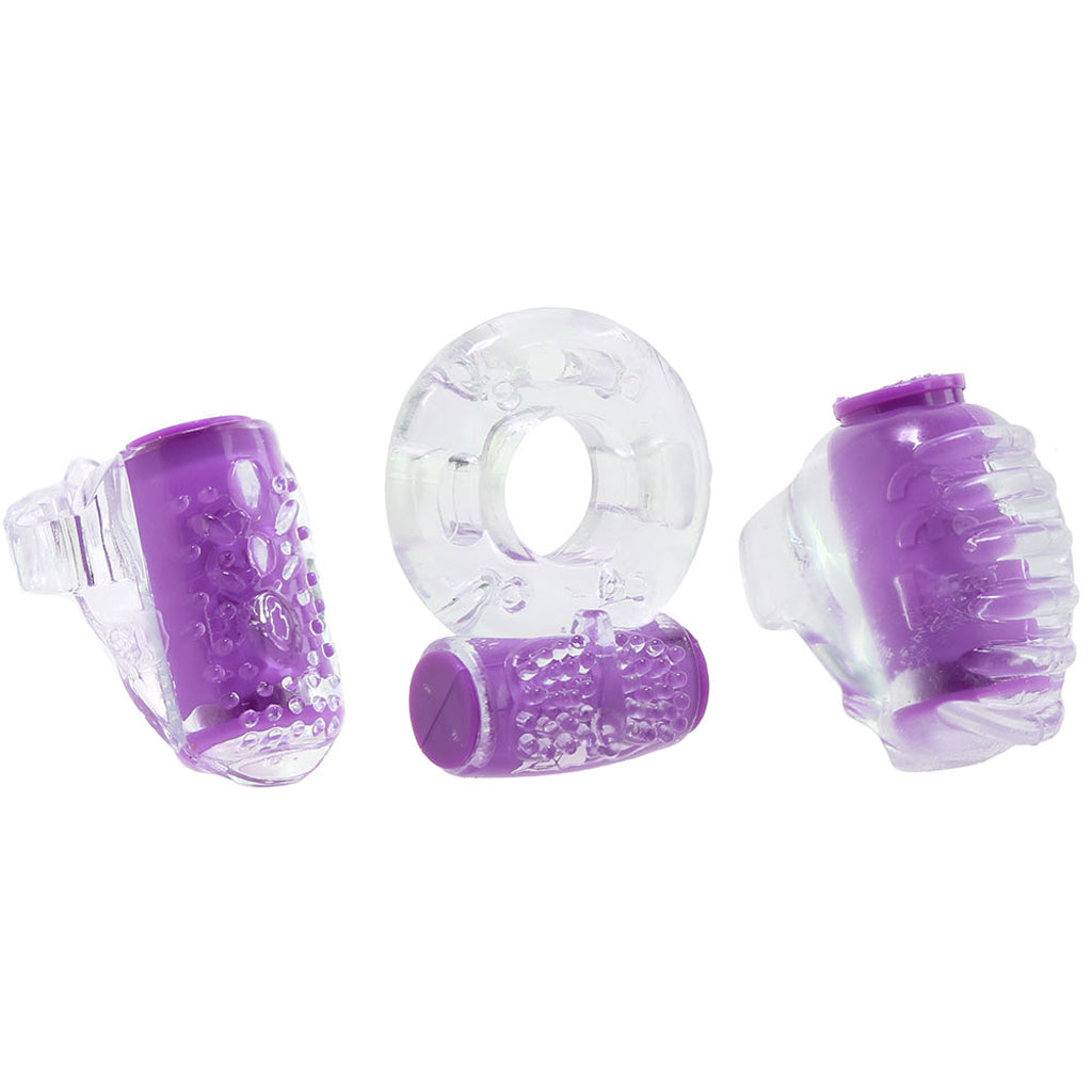 Evolved Novelties Ring True Pleasure Set in Purple - Vibrators - HoneyHugs Canada