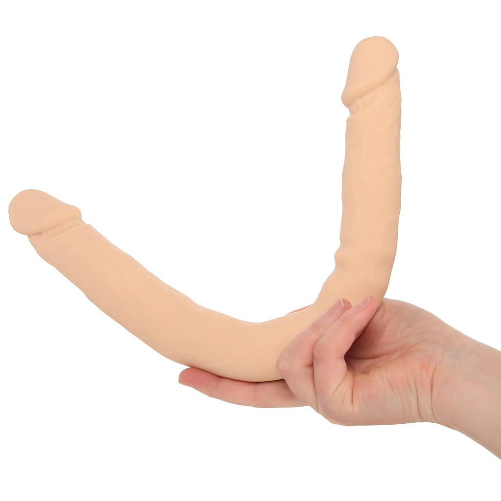 Silicone Studs Bend & Hold 16 Inch Double Dildo in Light