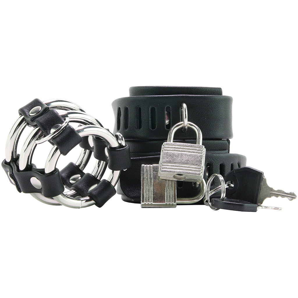 Locking Ball Stretcher, C-Ring & 3-Ring Cock Cage