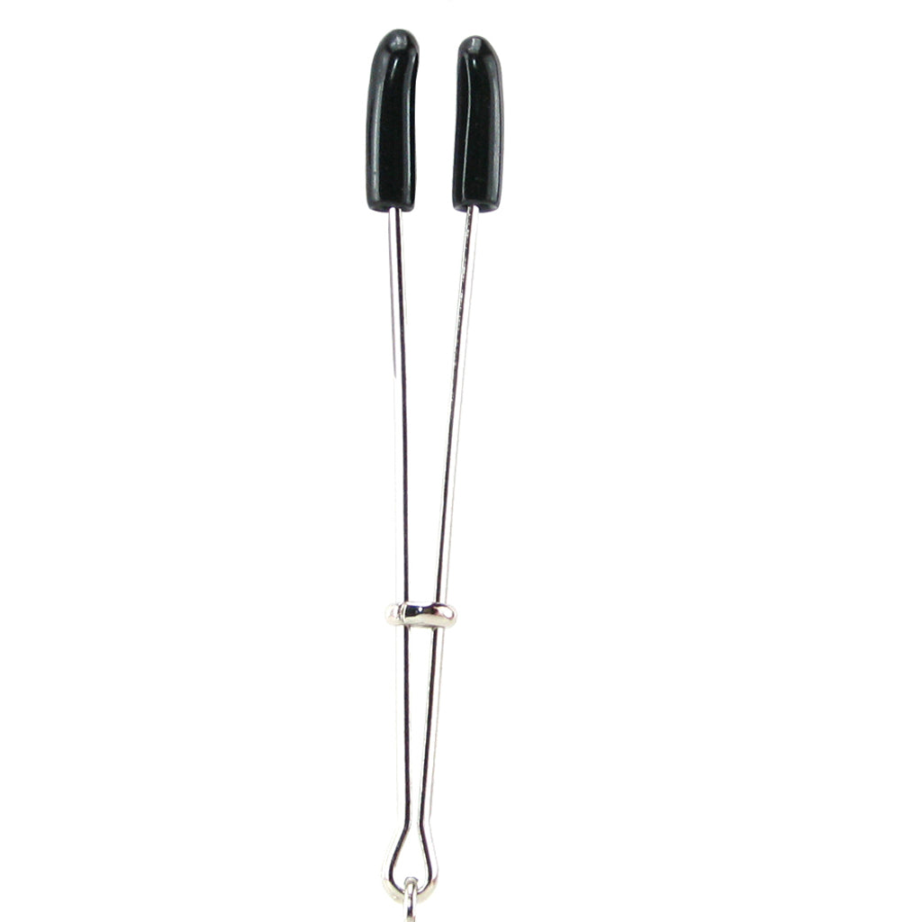 Spartacus | Opulent Adjustable Clit & Nipple Clamp with Purple & Black Beads