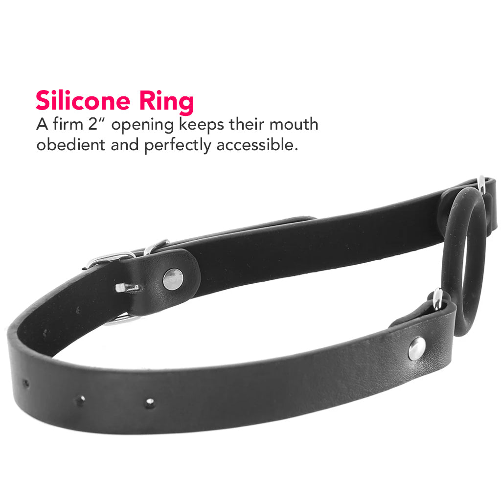 Ouch! Silicone Rigid Ring Gag in Black