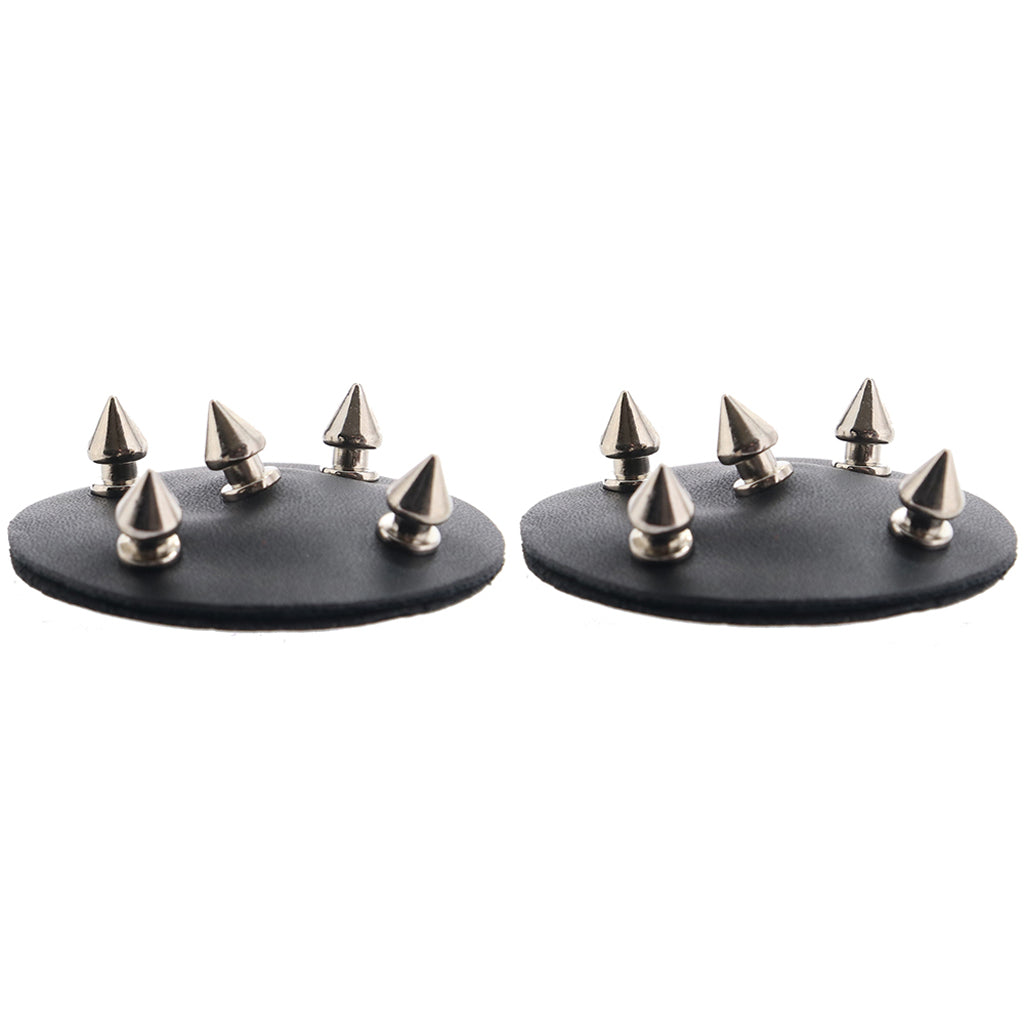 Nipple Couture Black Studded Reusable Pasties – Faux Leather Adhesive Nipple Covers