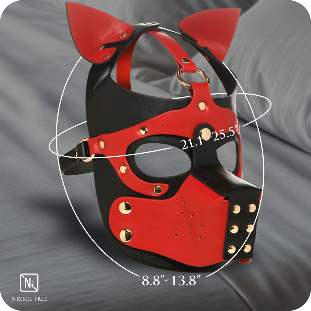 Master Series Luxe Vegan Leather Hound Hood with Detachable Muzzle
