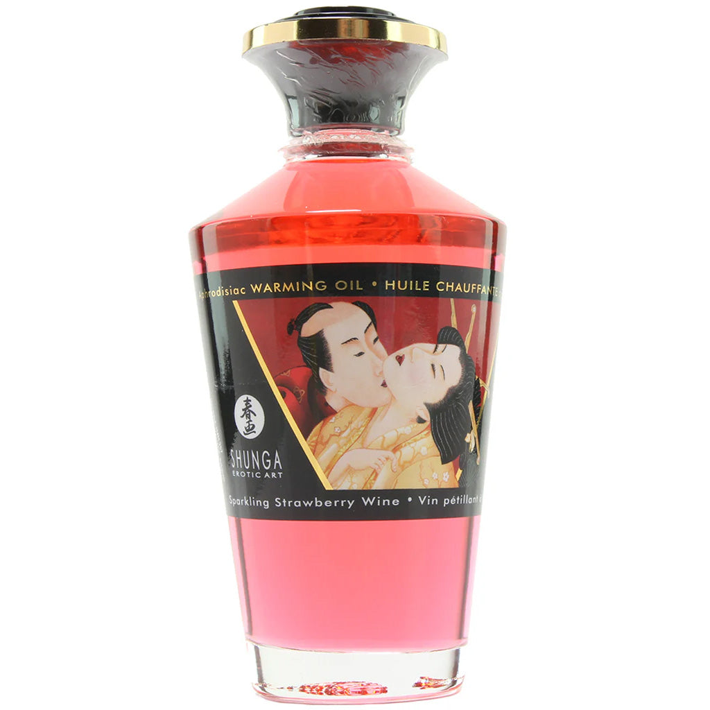 Aphrodisiac Warming Oil 3.5oz/100ml in Sparkling Strawberry