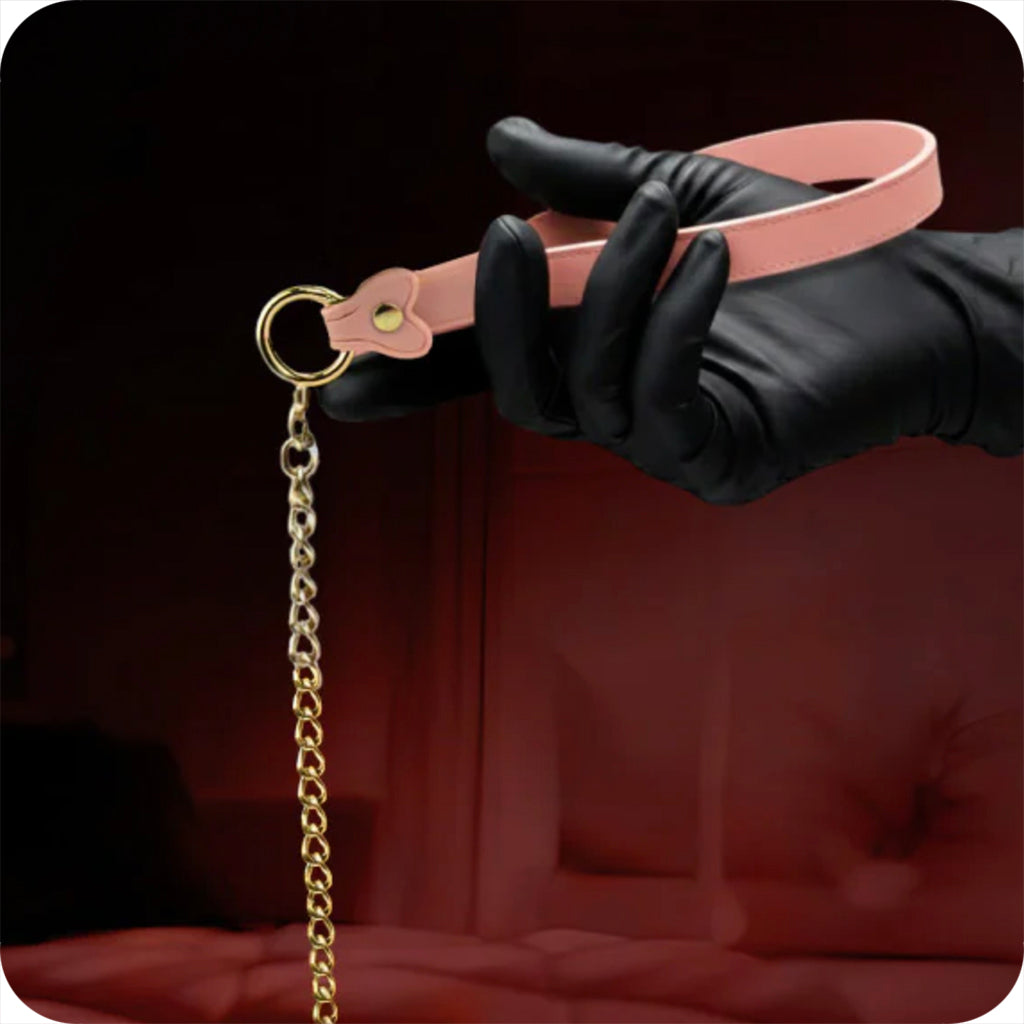 Temptasia Ardor Silicone Collar & Leash in Pink