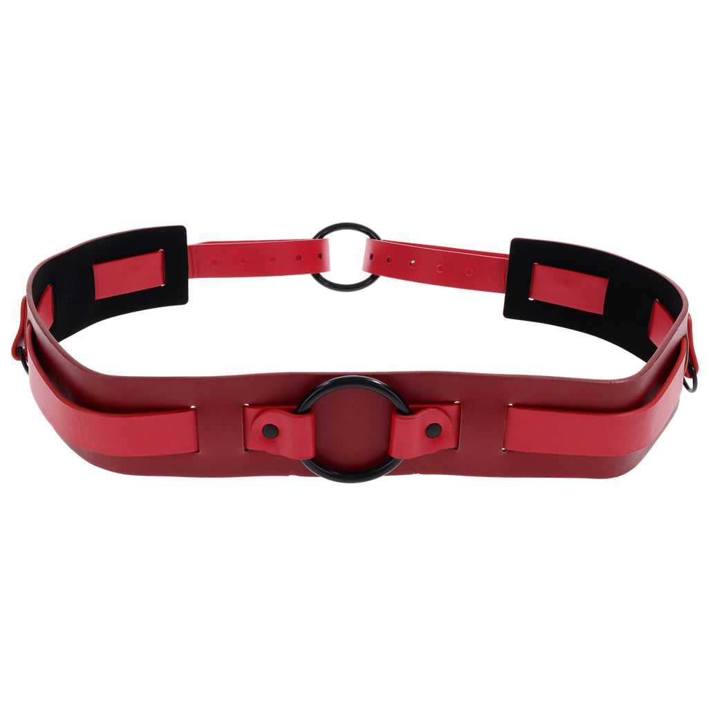 Ex's & Oh's Bound And Belted: Elegant Vegan Leather Waist Restraint for Universal Cuffs