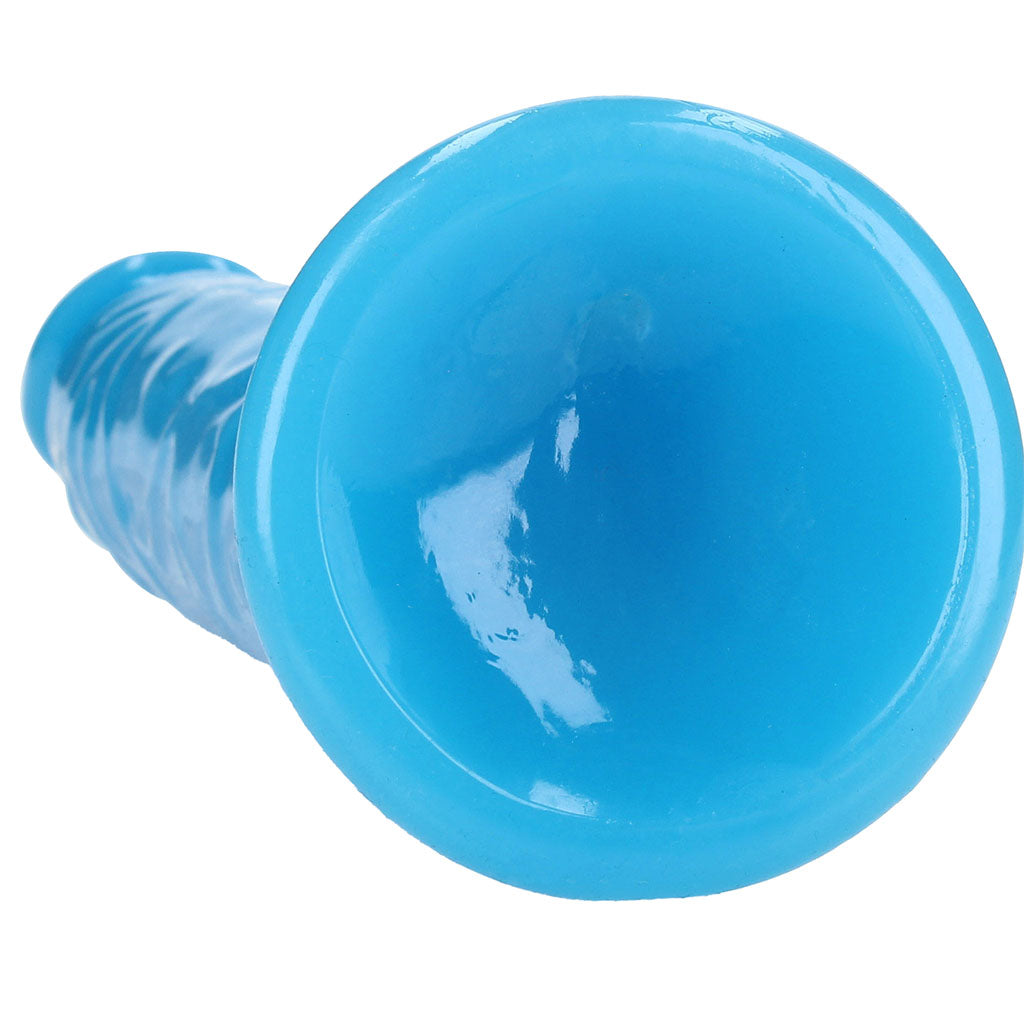 RealRock Glow In The Dark 11 Inch Slim Dildo in Blue