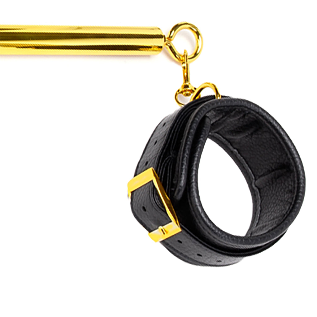 Gilded Control: Lux Fetish Expandable Spreader Bar Set in Gold