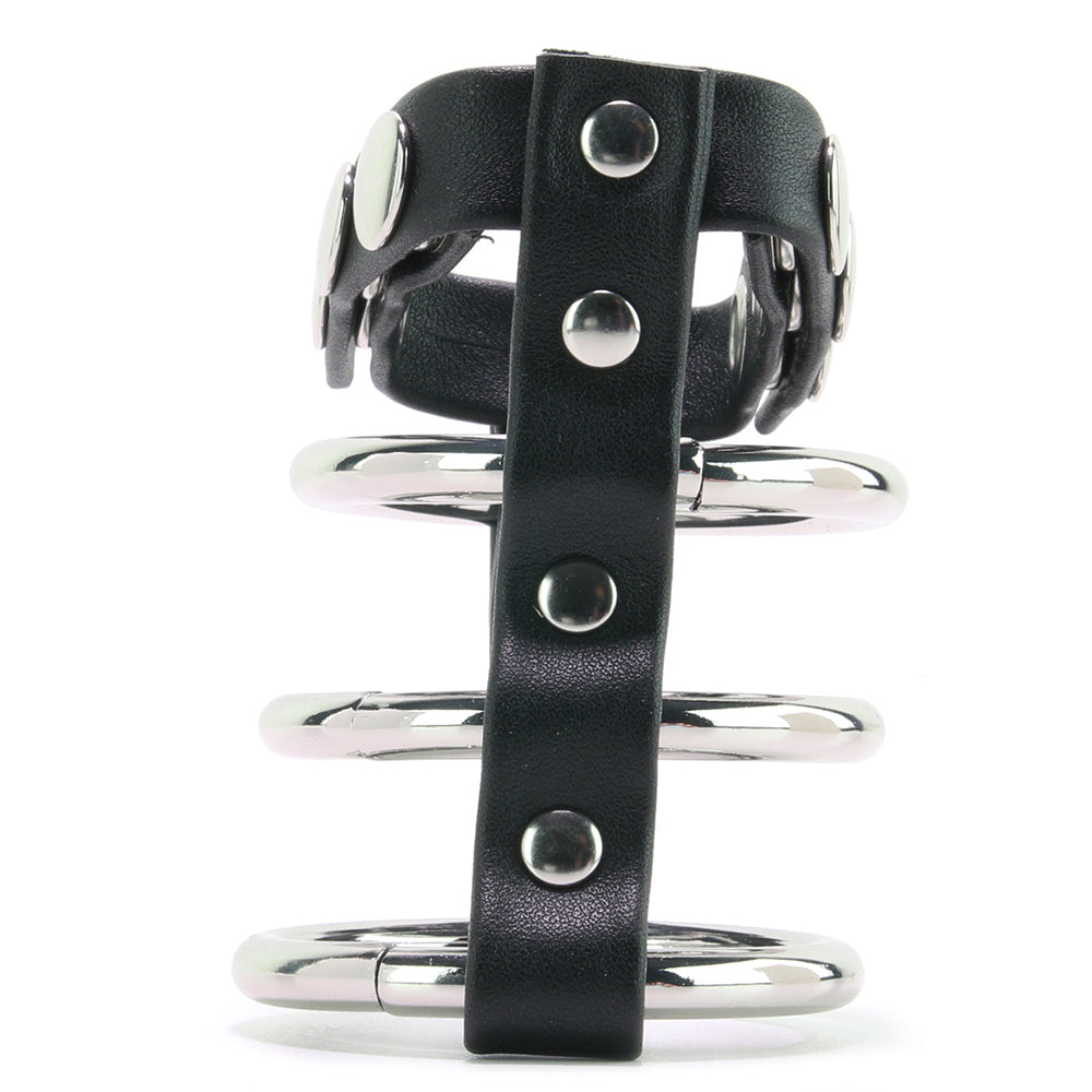 Blue Line Triple Metal C-Ring: Command Pleasure, Control Climax with Adjustable Ball Strap