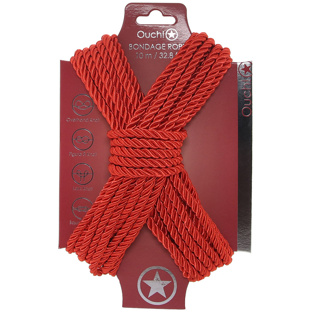 Ouch! Crimson Desire: 32.8'/10m Luxurious Red Bondage Rope