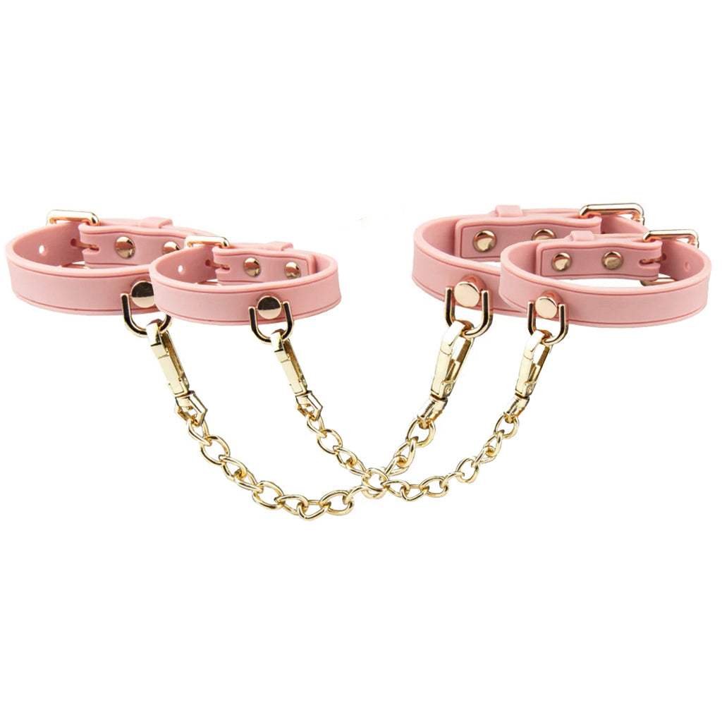 Temptasia Ardor Silicone Wrist & Ankle Restraint Set in Pin