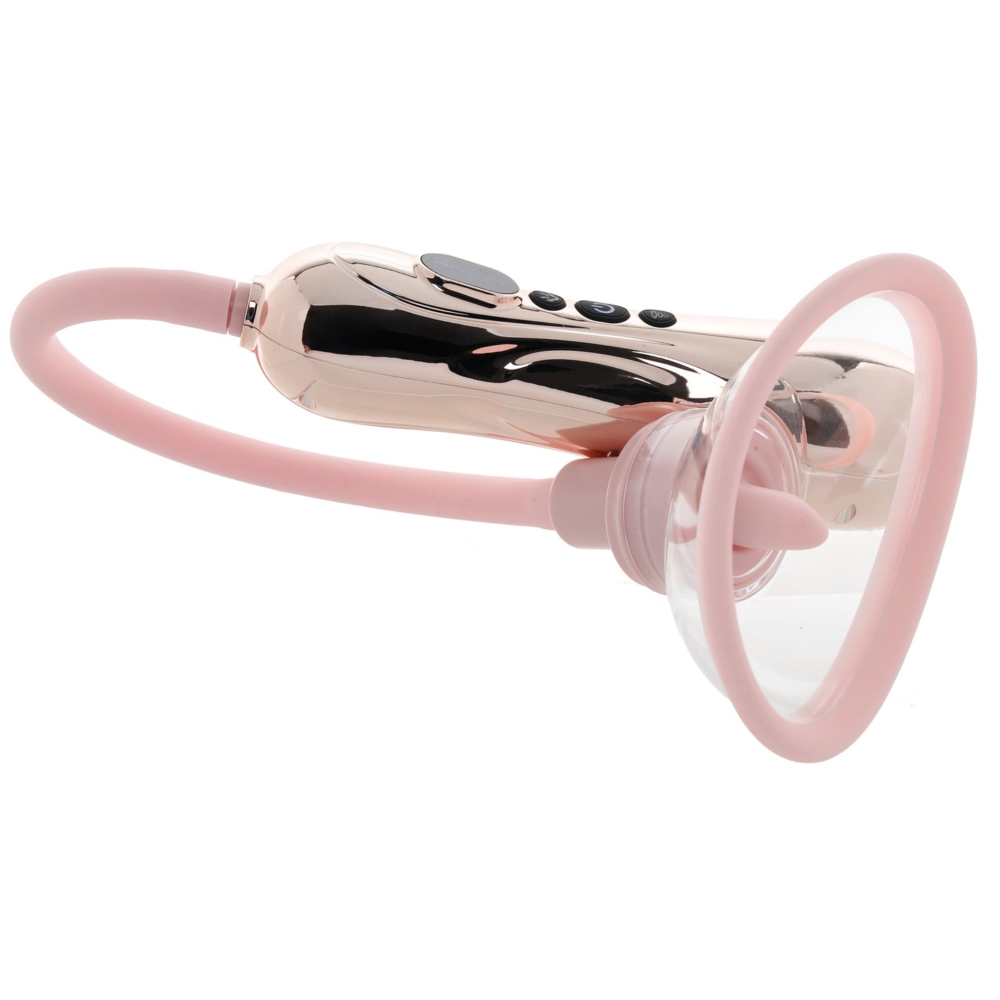 Pumped Vulva & Breast Auto Suction Set with Tongue in Rose