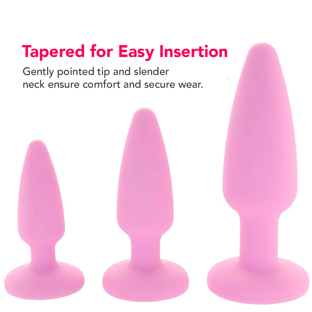 First Time Crystal Booty Anal Plug Set in Pink