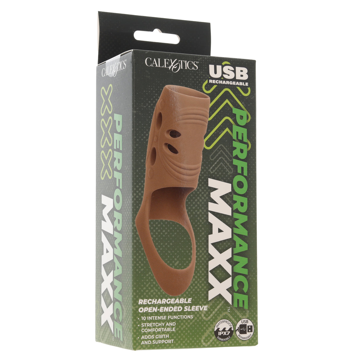 Performance Maxx Open-Ended Vibrating Penis Sleeve in Dark