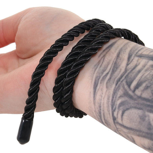 Ouch! Luxury Black Bondage Rope - 32.8ft (10m) - Soft, Strong & Seductive Play